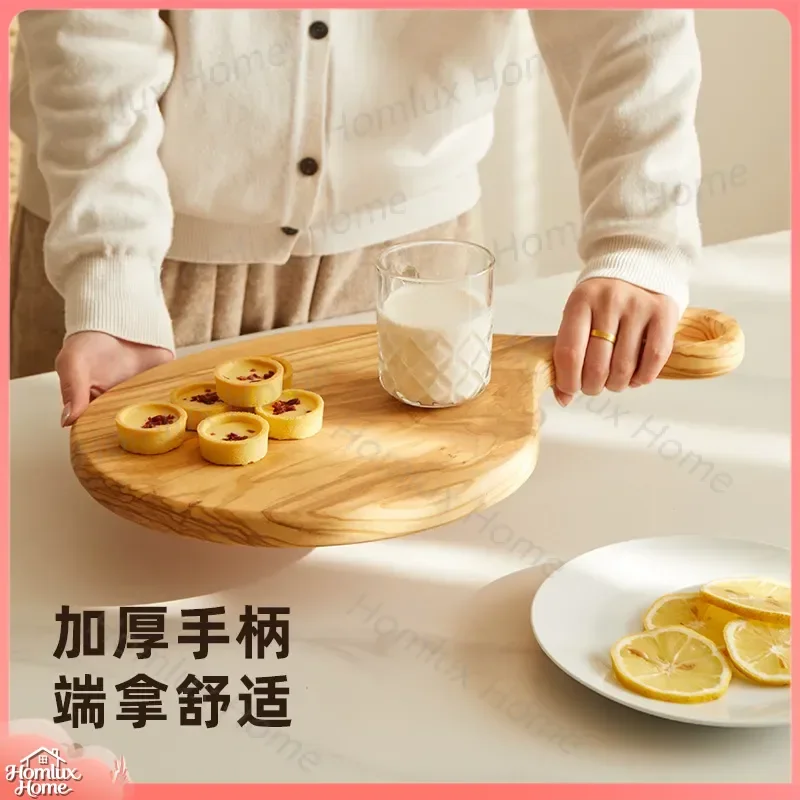 Olive Wood Cutting Board Natural Solid Wood Kitchen Cutting Board for Steak Fruit Pizza Serving Board Household Chopping