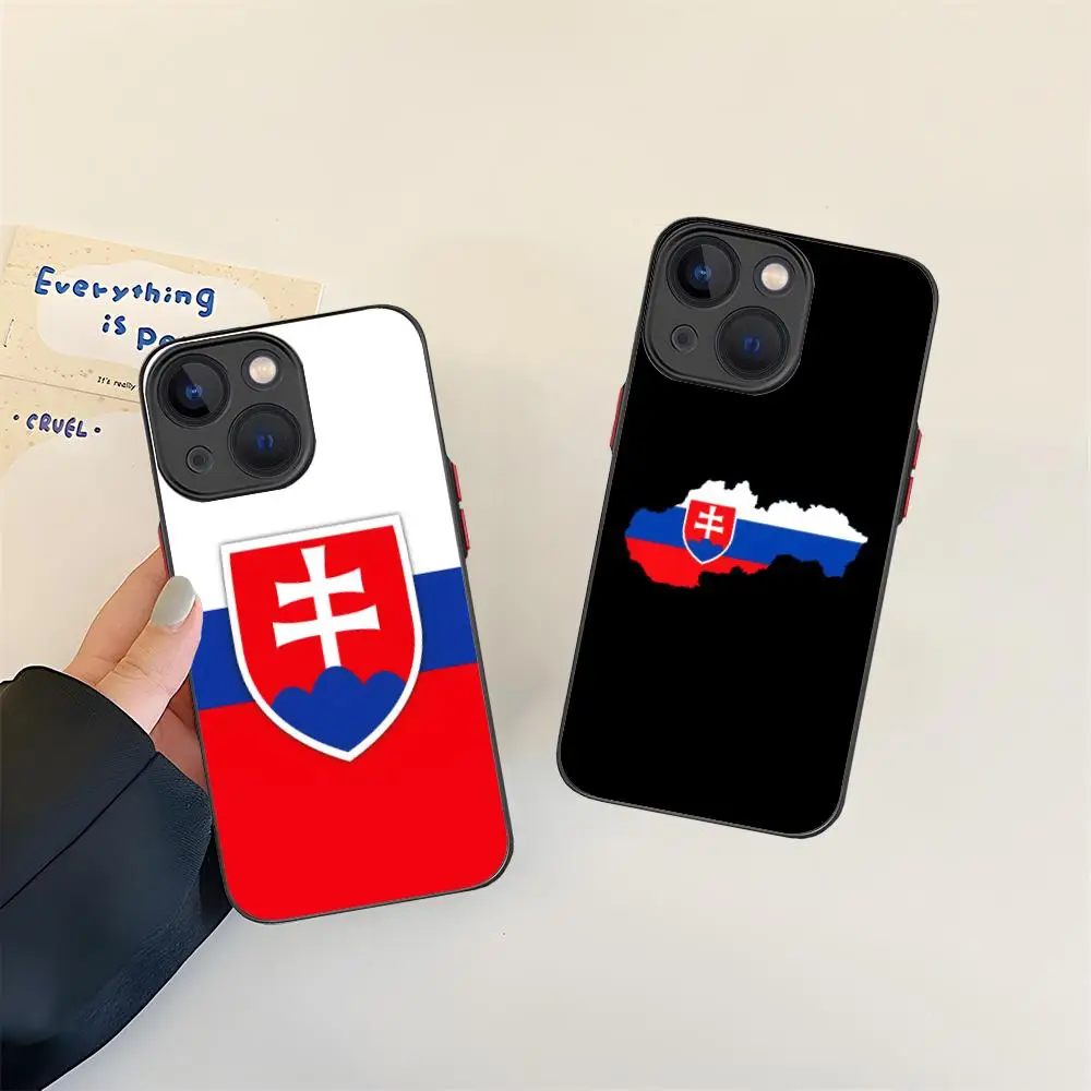 เคสโทรศัพท์มือถือลายธงชาติสโลวาเกีย สำหรับ iPhone 17 16 15 14 13 12 11 X XR XS 8 7 Pro Max Plus Mini  วัสดุซิลิโคนสีสันสดใส ดีไซน์หรูหรา