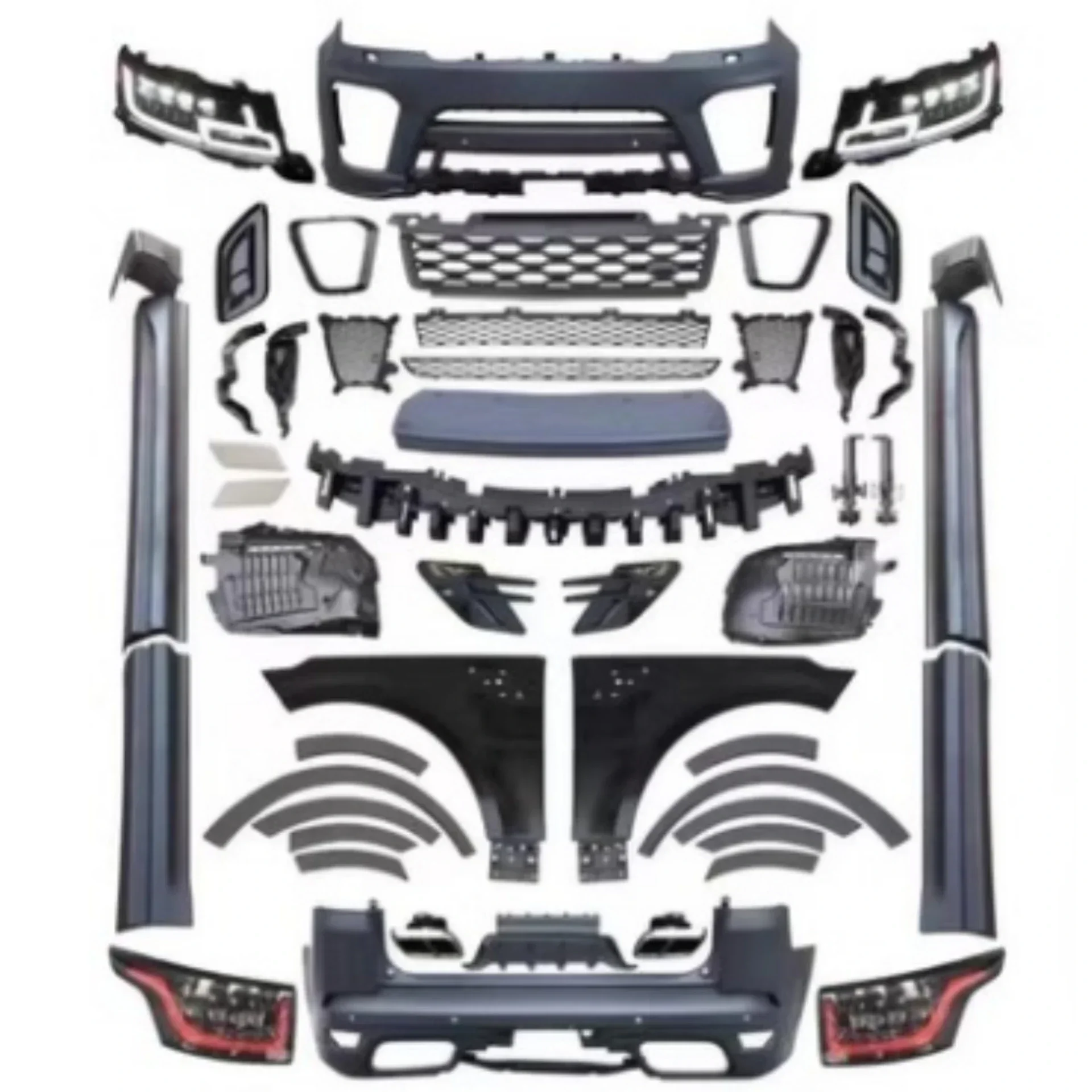 

For Land Range Rover Sport 14 Modified Front Rear Bumper Headlight Taillight Assembly Fender Wheel Eyebrow 18-22 SVR Style Kit