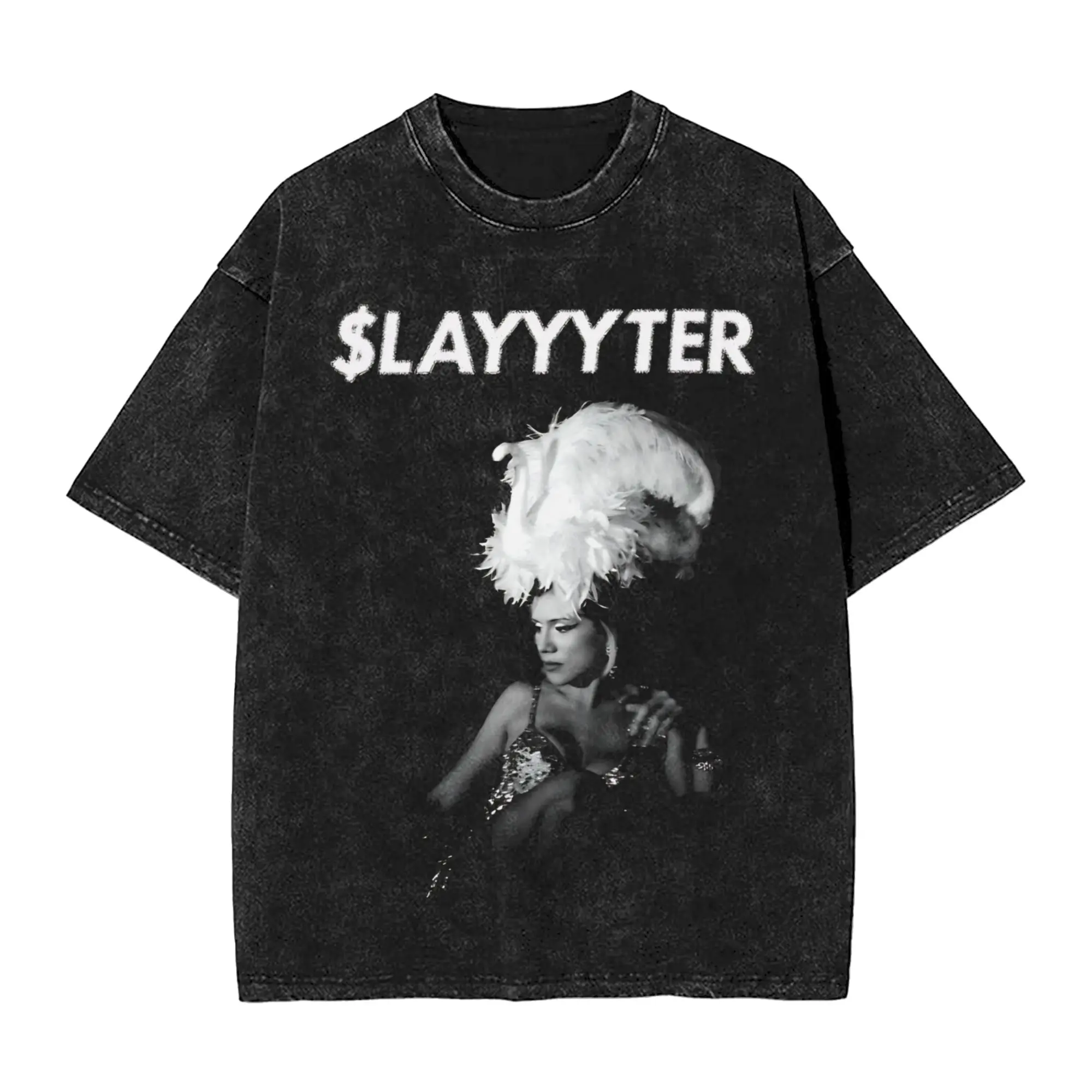 Couple T-Shirt Slayyyter Worst Girl In America Washed T Shirts Beach Tee Shirt Streetwear Custom DIY Casual Clothes Gift Idea