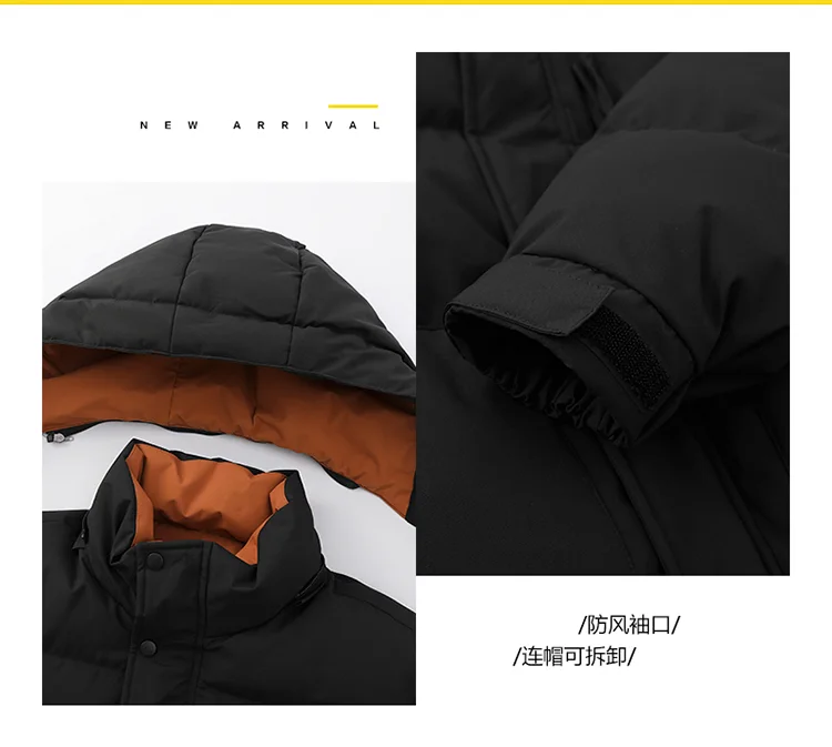 Men Autumn Winter Plus Size Hooded Cotton Coat Men Casual Detachable Hood Parkas Thick Warm Versatile Puffer Jacket Clothing