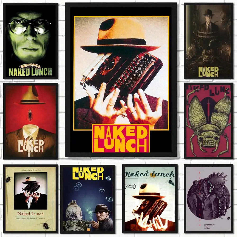 classic movie N-Naked Lunch-H Poster Self Adhesive Wall Decor for Modern Home Cafe Office and Bar