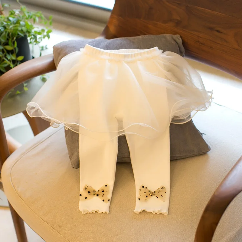 2025 Spring Summer Girls' and Children's Underpants with Skirts Bow  Baby Kids Bottom Pants