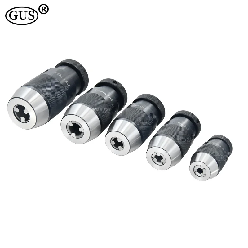 B10 B12 B16 B18 B22 Automatic Self Tighten Keyless Drill Chuck Adapter Holder Taper Hole Lathe Milling Machine CNC Drilling Tool