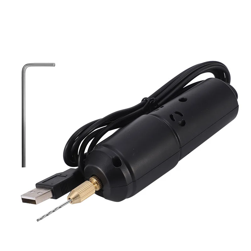 USB Mini Electric Drill Kit with Drill Bits for Resin Plastic Wood Polymer Clay Jewelry Pendant Making Supplies DIY Wood Craft