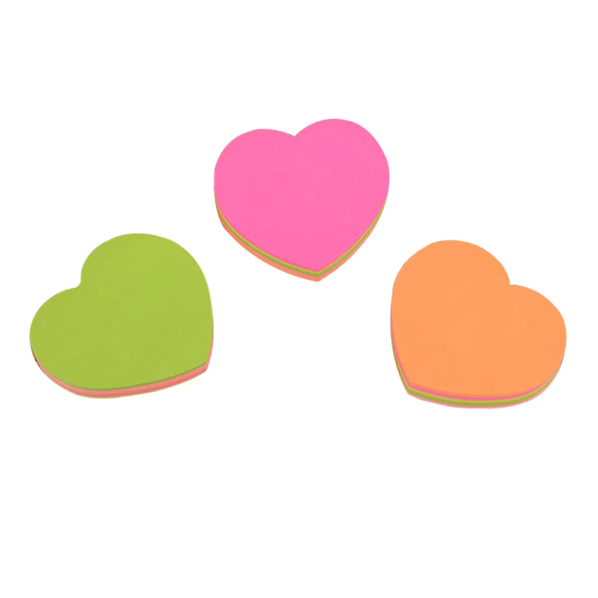 

5 Pcs Heart-shaped Self-stick Notepad Multicolor Paper Stickers Memo