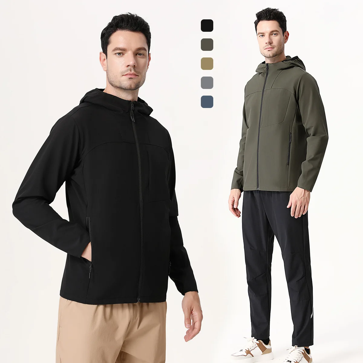 

Summer Men's Waterproof Softshell Jacket Camping Climbing Outdoor Hiking Fishing Jacket with Inner Pocket