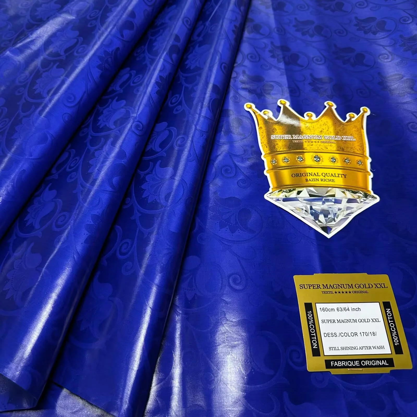 

Hot 5 Meters Multicolor Fragrant Soft And Glossy High Quality 100% Cotton Bazin Riche Fabric Width 160CM Men Women's Materials