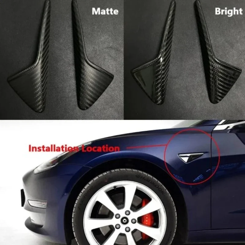 

Tesla Model 3 Y S X Highland Accessory Turn Signal Fender Decorated with ABS Carbon Fiber Side Camera Protective Cover，New