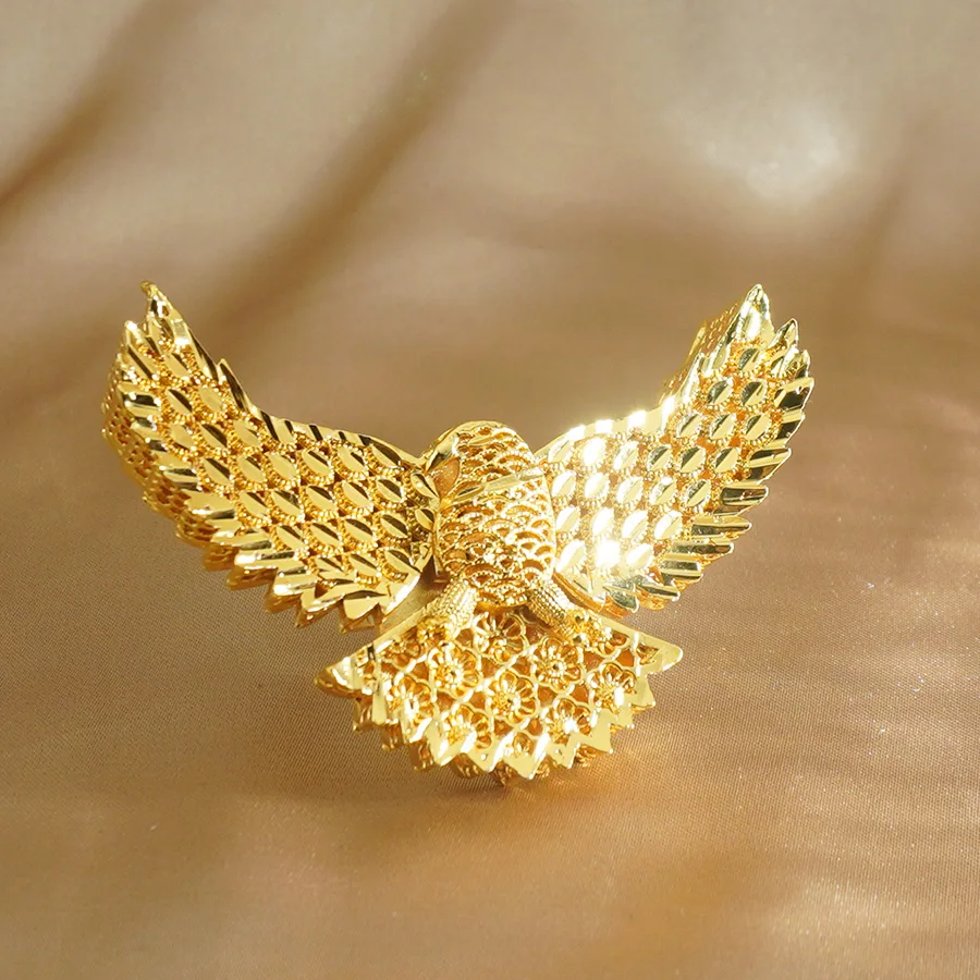 1Pcs Dubai Middle East Eagle Ring African Neutral Jewelry Single Fashion Adjustable Size Copper Ring Saudi Arabia National Day