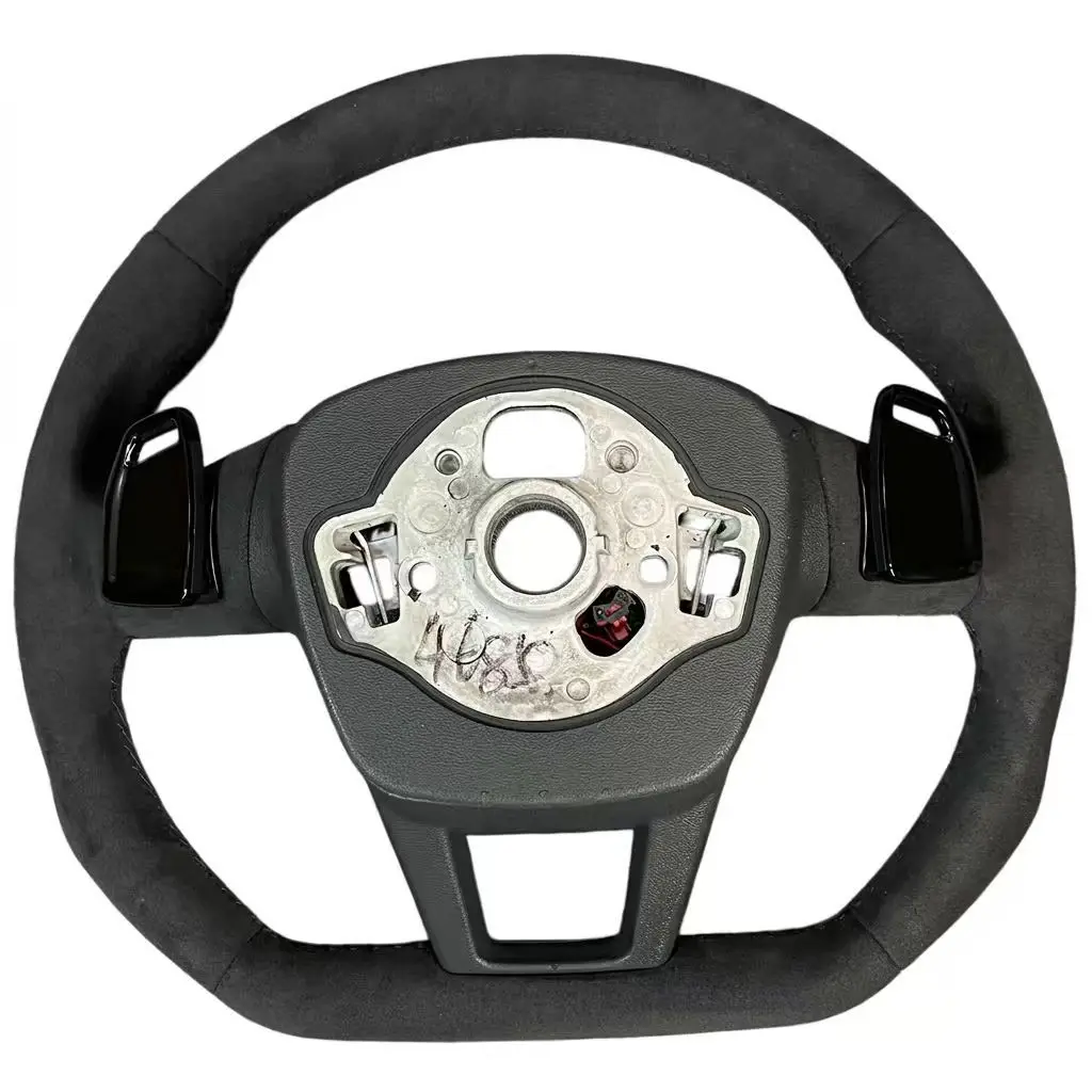 Suit for Audi A6C8 S standard full hair black wire with button paddle heating flat bottom steering wheel interior modification