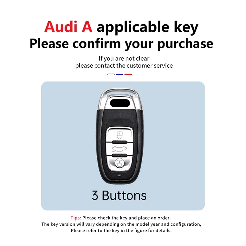 Zinc Alloy Car Key Case Cover for Audi A1 A3 8V A4 B8 B9 A5 A6 C7 A7 A8 Q3 Q5 Q7 S4 S6 S7 S8 R8 TT Accessories Llavero