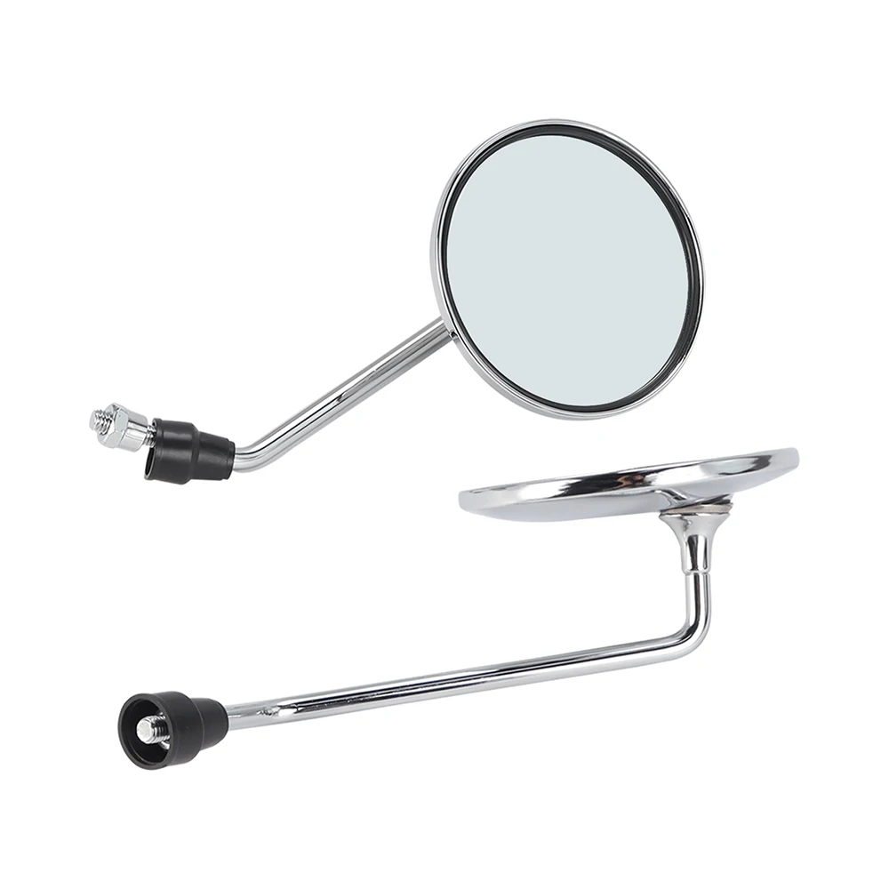 1 Pair Universal Motorcycle Rear View Mirror Chrome Motorbike Back Side Mirrors 8mm 10mm Thread For Honda Harley Moped Scooter