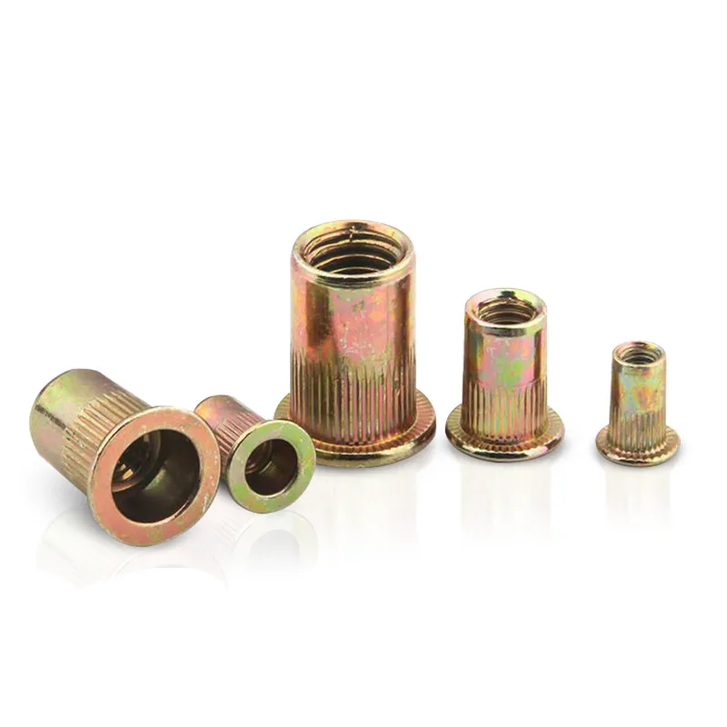 M3 M4 M5 M6 M8 M10 M12 Rändelmuttern Nietmutter Mutternkappe Kohlenstoffstahl Nietmutterkappe Senkkopf Flachkopf Gewindeeinsatz plattiert