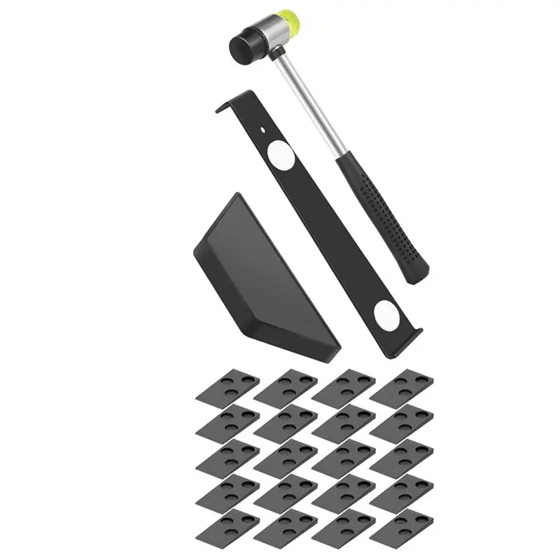 

ABVJ-23Pcs Wood Floor Installation Kit Complete Laminate Wood Flooring Tool With Double Faced Hammer Heavy Duty Pull Bar Tool