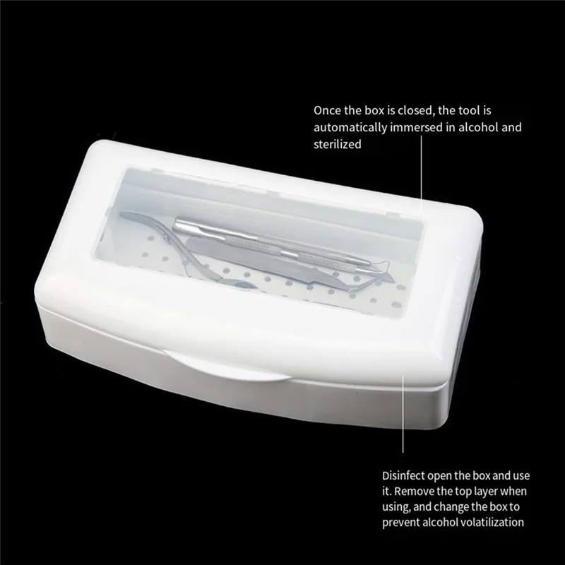 2PCS Manicure Tool Disinfection Box Hygienic Portable Alcohol Disinfection Filter Cleaning Box Cleaning Box