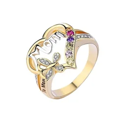 Delysia King Fashion Heart Shaped Love Mom Ring Size 6-10