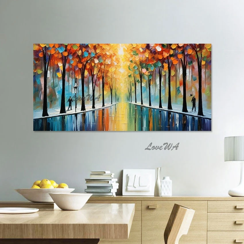 

Дорожная Красивая абстрактная живопись ручной работы, холст, плакаты, настенное искусство, оптовая продажа 3d картины без рамки