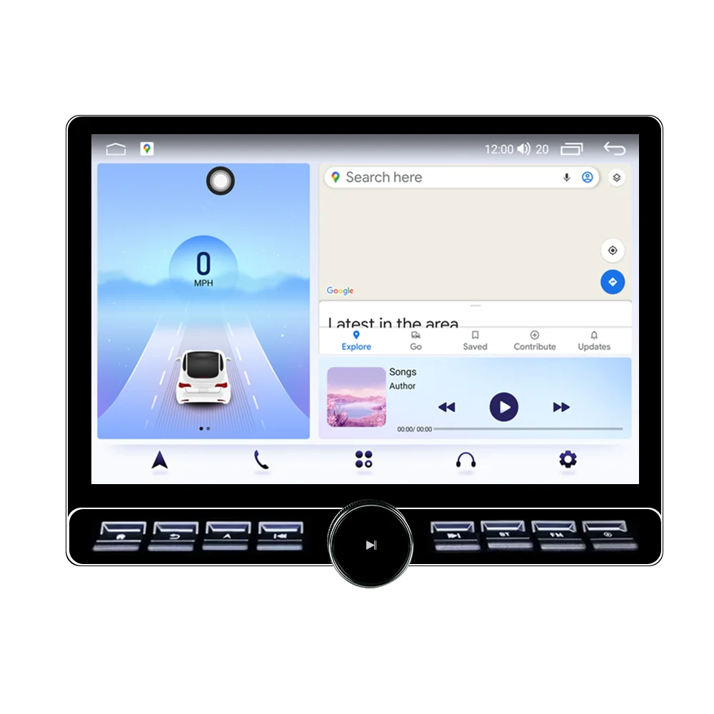 TS20 13.1 Inch Car Radio Android Auto QLED Screen Universal Car Player with Carplay 8 Core 4G FM GPS WIFI Eight Buttons