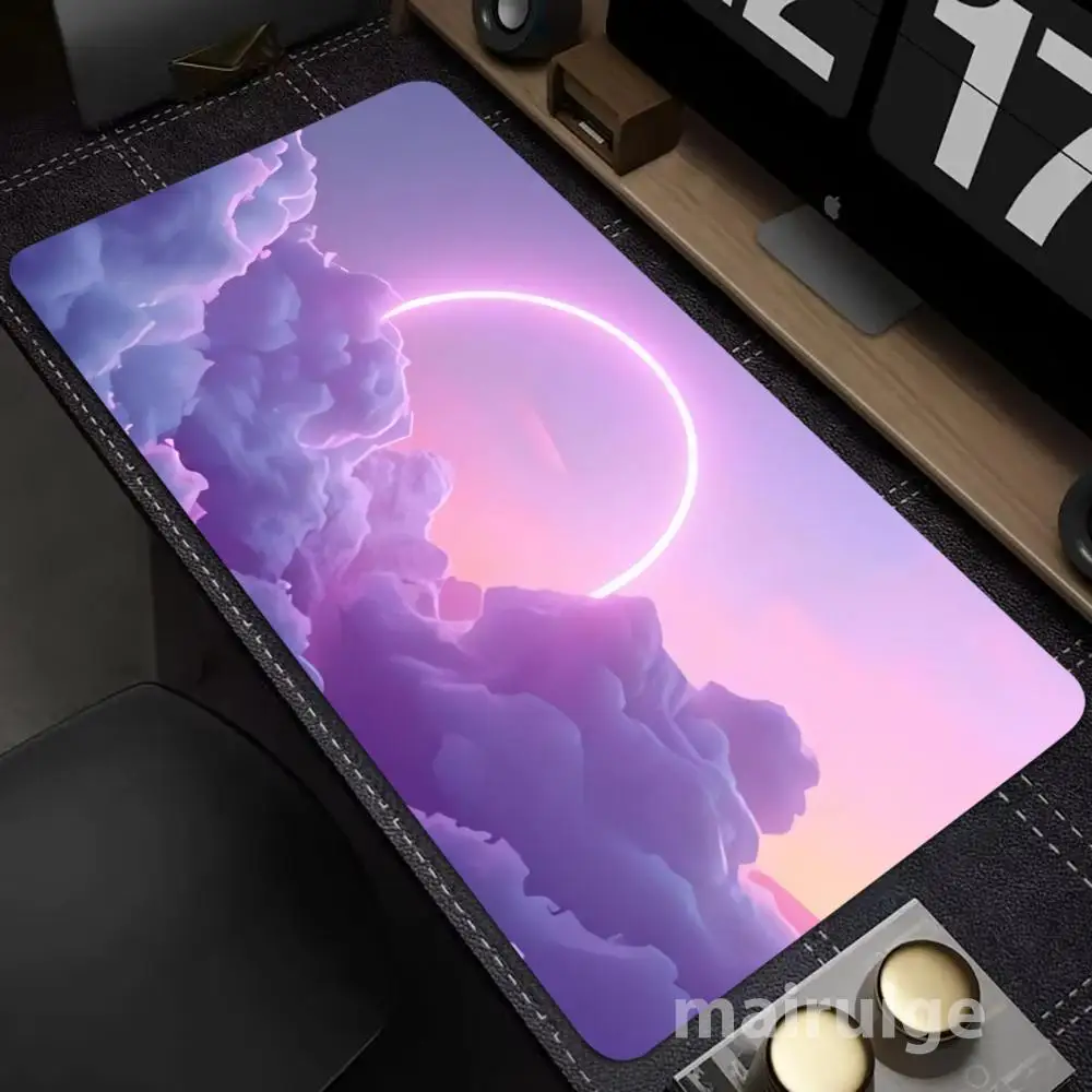 

Lucky Aura Clouds Коврик для мыши Большой компьютерный офисный игровой настольный коврик XXL Резиновые противоскользящие коврики для клавиатуры с прошитыми краями Длинные настольные коврики