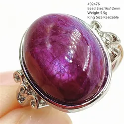 Natural Red Ruby Oval Adjustable Ring Jewelry Women Men Star Light Gemstone Red Watermelon Ruby Zoisite Bead Fashion AAAAAA