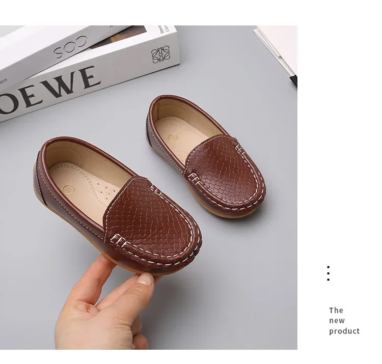 JGSHOWKITO 2026 Brandneue Jungen Casual Loafers Modische Klassische Weiche PU Slip-on Kinder Hochzeit Party Leder Flats Mokassins Trendy – Detail 15