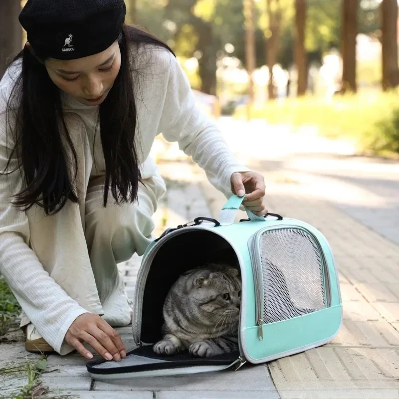 Tragbare Handtasche für Haustiere, Katzen und Hunde, atmungsaktive Tragetasche für den Sommer, Reisetasche für Welpen und Kätzchen, Umhängetasche, Haustier-Tragetasche, Zubehör – Detail 10