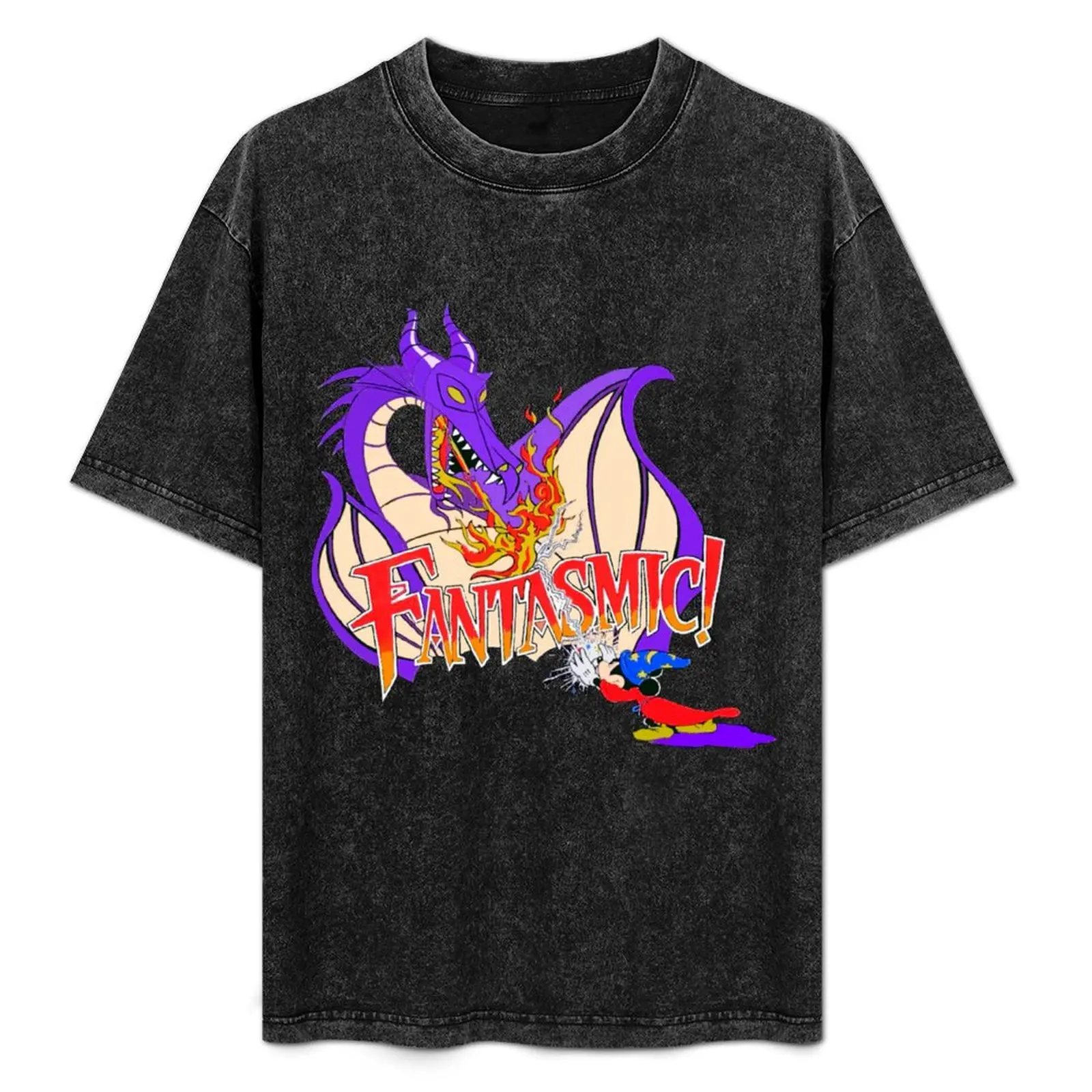 

Fantasmic dragon old design T-Shirt Work Short Sleeve Cotton Top