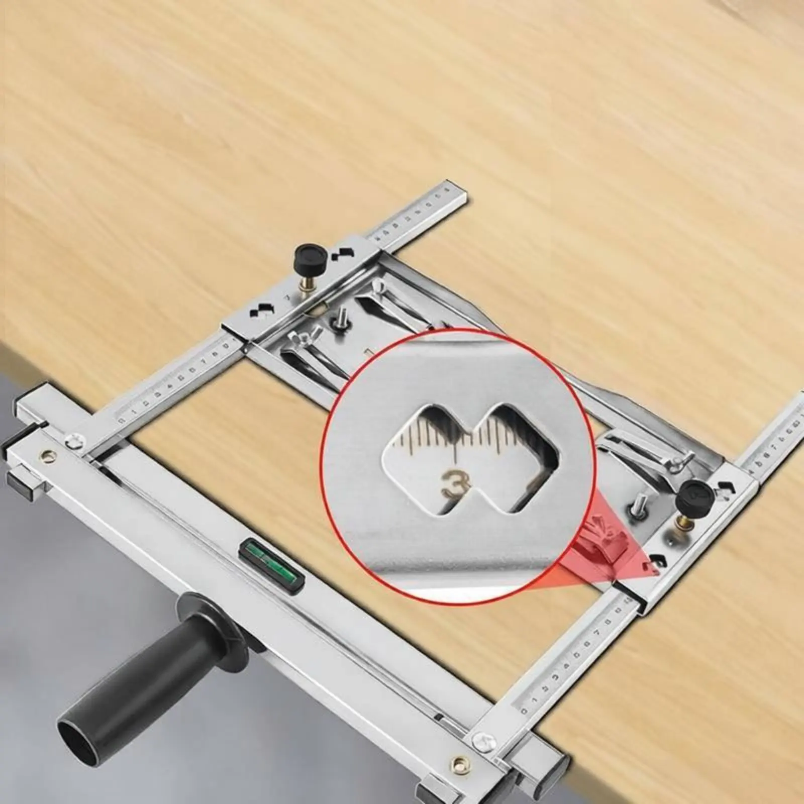 

Wood Panel Cutting Jig Etched Scale Circular Saw Guide Rail Adjustable Cutting Guide Stainless Steel for Woodworkers