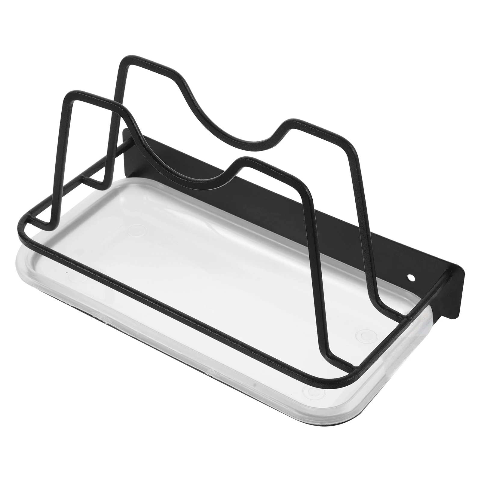 

Pot Lid Organizer Mounted Kitchen Storage No Drill Adhesive Holder for Cutting Boards and Kitchen Accessories