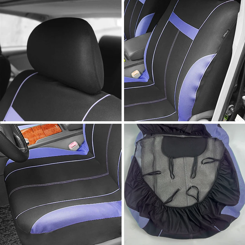 Fabric Car Seat Covers Universal Size Fit For Most Car Suv Truck ,With 3 Zippers Rear Back Seat Can Split Airbag Compatible