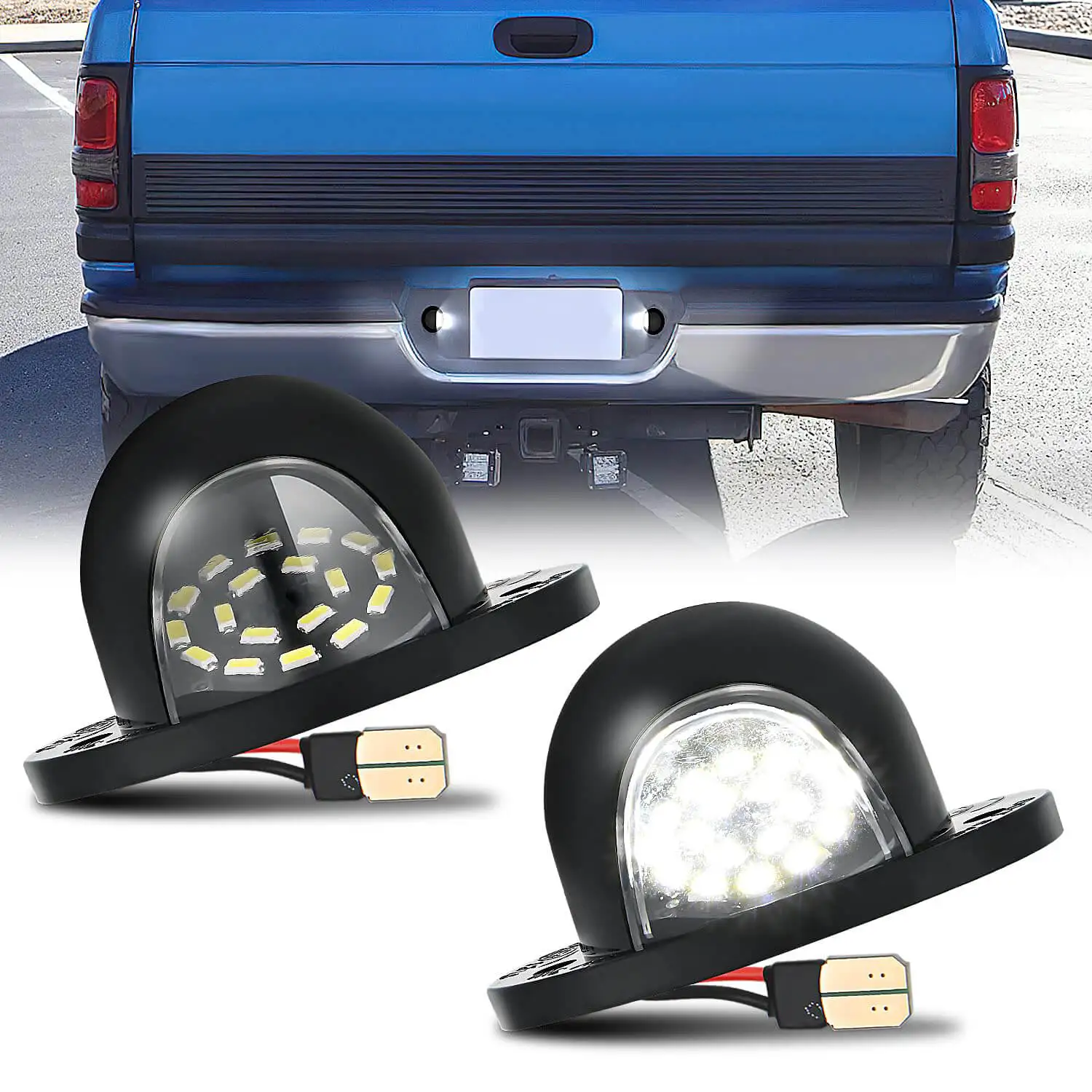 

2pcs Rear Number Plate Light Lamps for 1994 1995 1996 1997 1998 1999 2000 2001 Dodge Ram 1500 2500 3500 2002 RAM 2500 3500