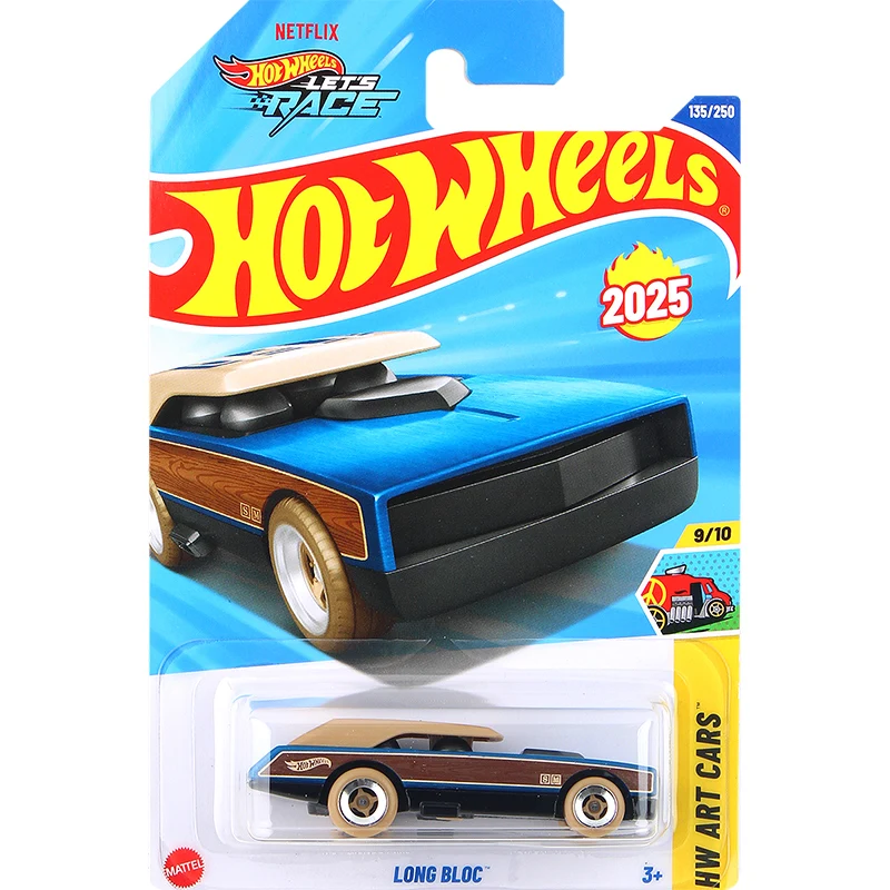 

Original Mini Scale Hot Wheels 1/64 Let's Race Transport Vehicle Long Bloc Hw Art Car Graining Model Toys for Boys 135/250 2025E