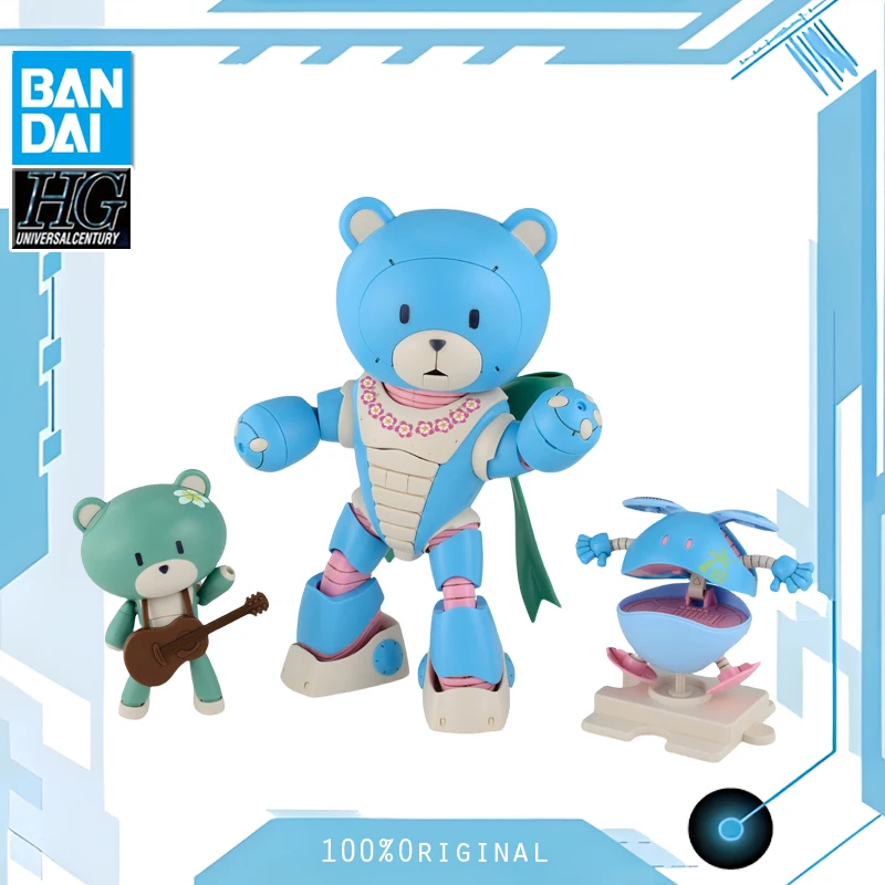 

BANDAI Anime HG 1/144 BEARGGUY OHANA & ALOHARO SET Kawaii Collectible Robot Quality Assembly Plastic Action Toys Figures Gift