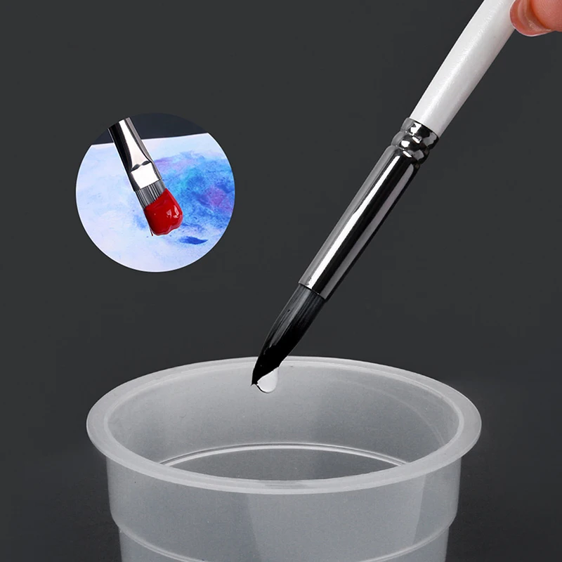 

24pcs/Pack High-Quality Nylon Brush Set Silver Gray Rod Pen Curtain Oil Brush Gouache, Artistic Painting Brush,Cloth Bag Storage