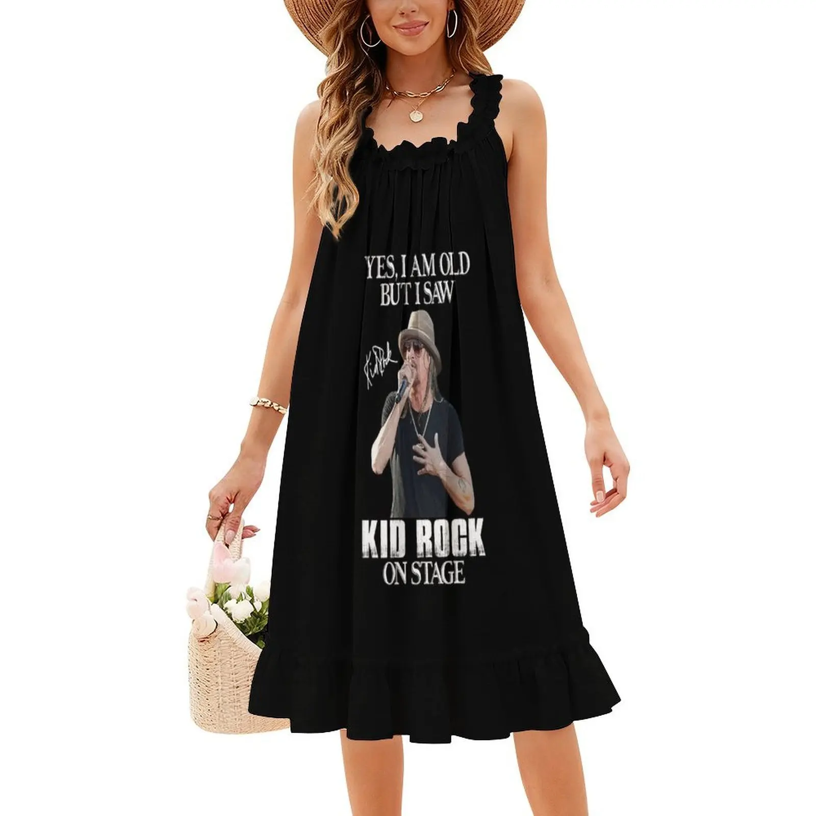 نعم أنا عجوز ولكن رأيت طفل روك على المرحلة فستان على الطراز الكوري للنساء فستان كاجوال أنيق للحفلات أو ملابس يومية للأطفال