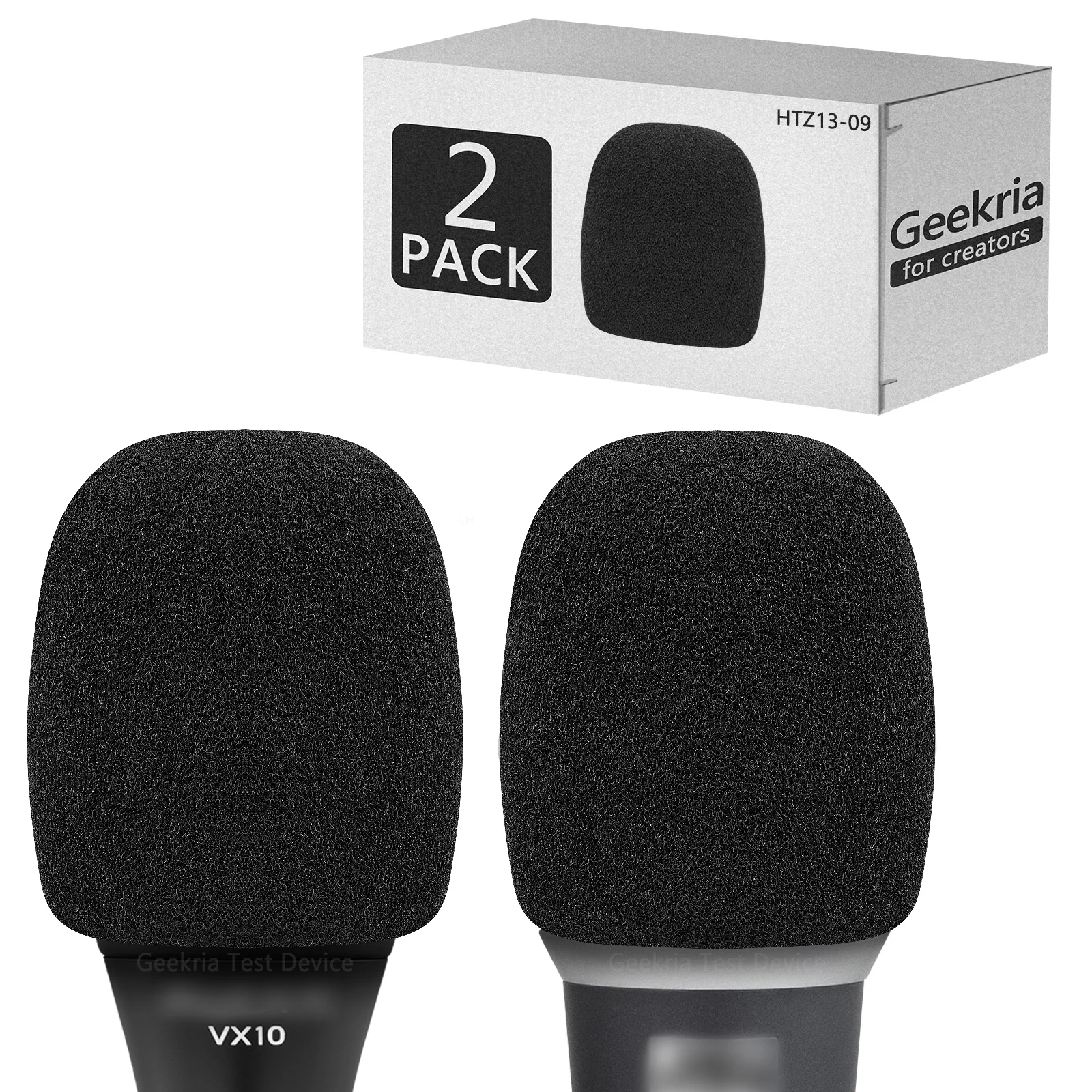 Espuma Antivento Geekria para Criadores, Compatível com Microfones Bietrun WXM09, WXM21, Behringer BA 85A, XM8500, Audix OM2 - Capa de Espuma Antipop