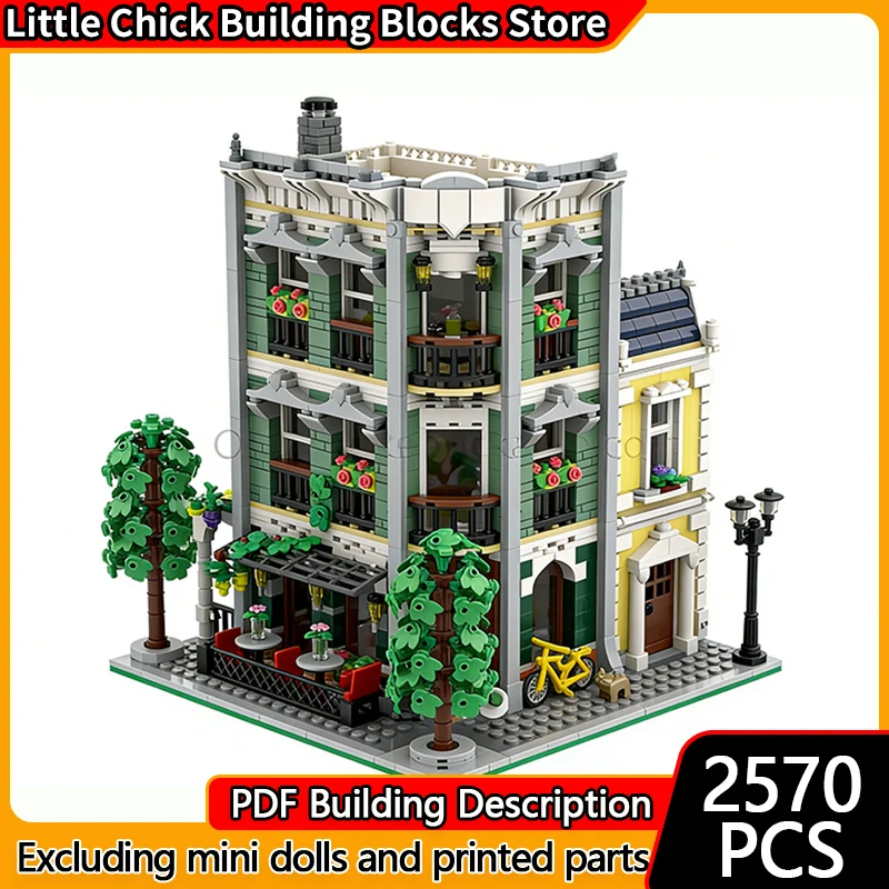 

City Street View Model MOC Building Bricks Vine Restaurant Modular Technology Children Holiday Gifts Assemble Toys Suit