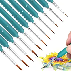 11/22pcs Miniature Paint Brushes Art Painting Brushes Weasel Hair Paint Brush Gouache Watercolor Oil Paints Artists Hand Painted