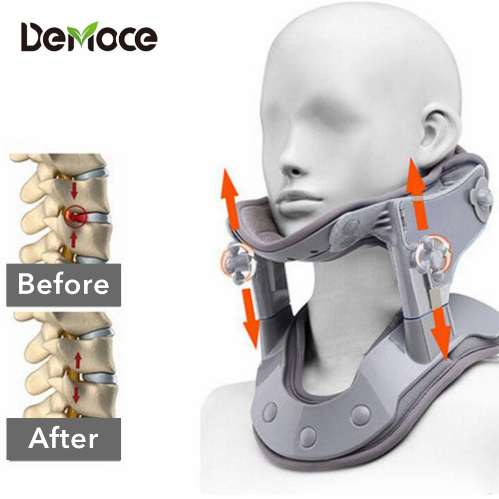 Medical Neck Traction Electric Infrared Heating Cervical Neck Traction Collar Cervical Spine Massager Heat Treatment Health Care