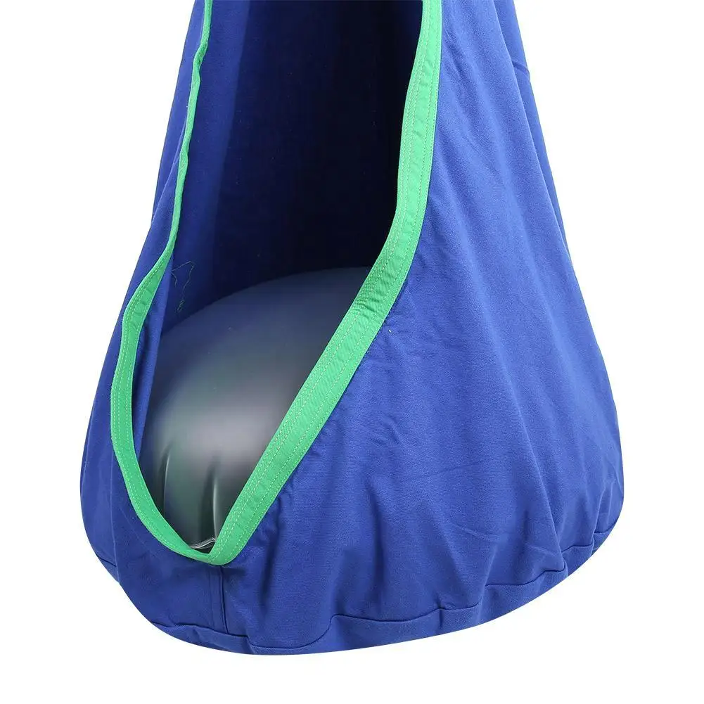 Kinder-Pod-Schaukelstuhl, bequemer blauer Hängesitz für drinnen und draußen, für Kinder, lustige Entspannungsmöbel