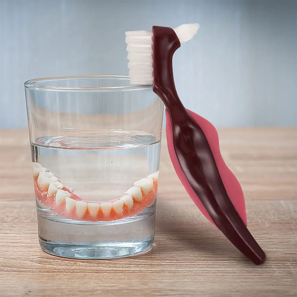 

4 Pcs Tooth Brush Denture Cleaning Fake Teeth Double Sided Toothbrush Supplies Aligner Elder