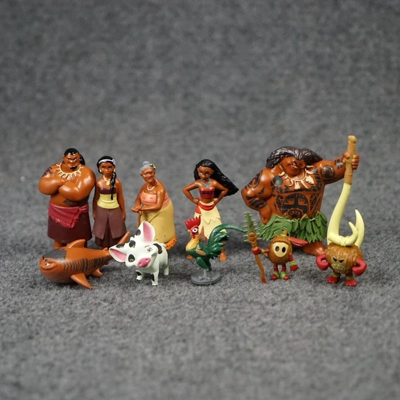 

Disney Cartoon Moana Ocean Adventure Anime Film Characters Action Figure Princess Moana Doll Table Ornaments Kids Toy 10PCS