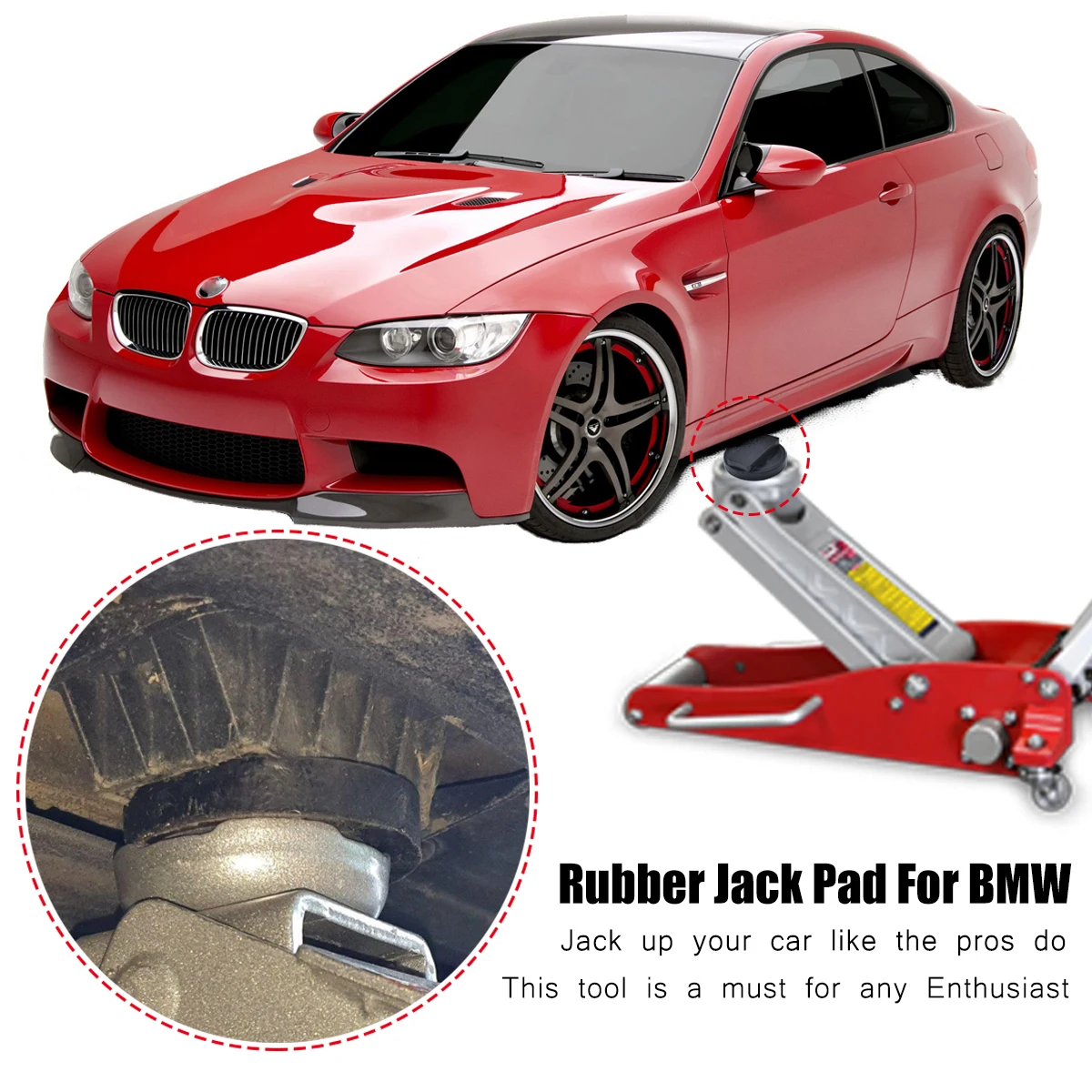 Rubber Jacking Point Jack Pad Adaptor For BMW 3 4 5 Series E46 E90 E39 E60 E91 E92 X1 X3 X5 X6 Z4 Z8 1M M3 M5 M6 F01 F02 F30 F10