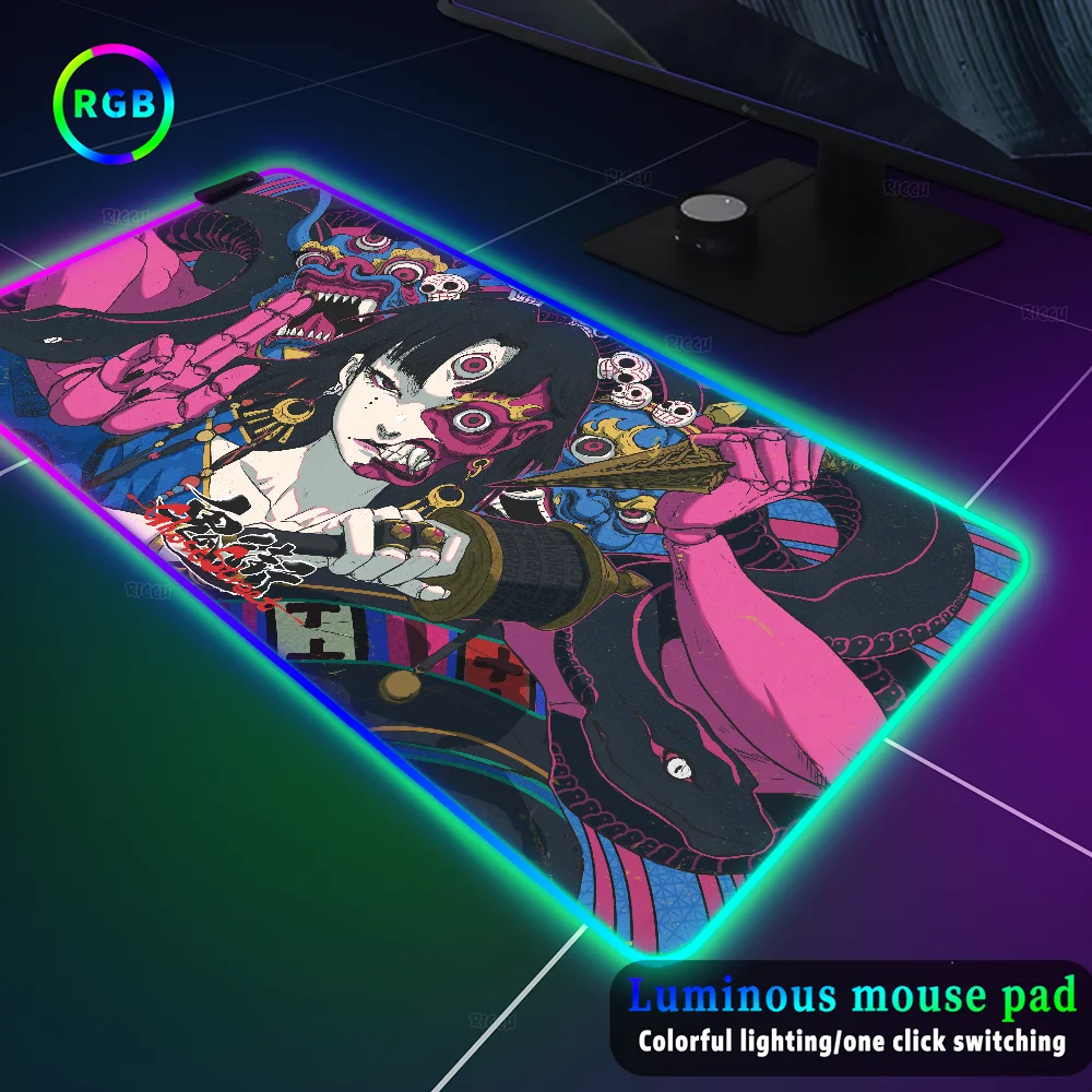 Ghosts Street Illustration mause pad RGB Colorful Lumious Mousepad Desk mat Keyboard expansion pad Colorful glow cool mouse pad