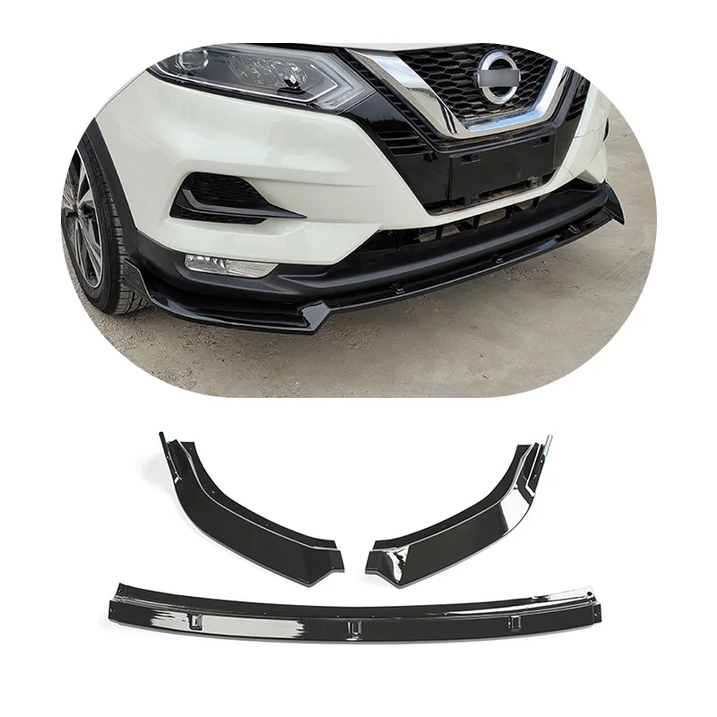 Auto parts car universal Bright black Carbon Fiber Front bumper front lip front shovel For Nissan Qashqai