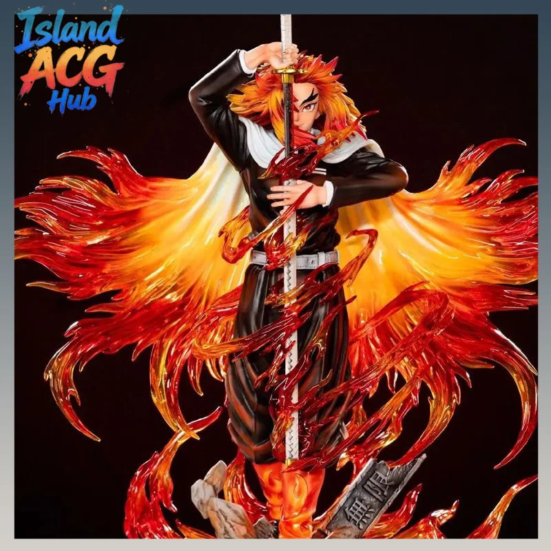 

Infinity Train Arc Demon Slayer Kyojuro Rengoku Figure PVC Anime Statue Collection Model Toy Desk Decoration Gift