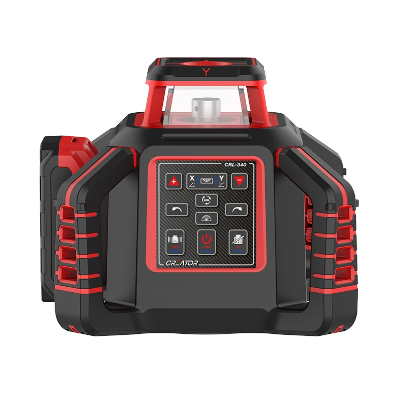 CRL340 RED Laser Level Construction Line Land Leveler For Tractor Accessories Receiver 4d Lines Tool Self Leveling Tripod Pipe