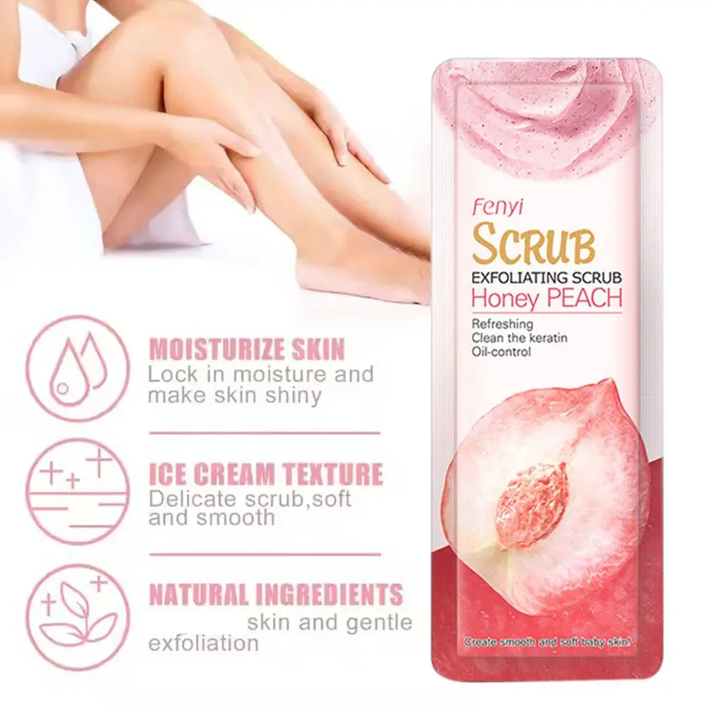 Peach Scrub Crea Body Scrub Exfoliating Cream Face Face 3g Care Wash Cosmetics Cleaning Deep Skin Care Control Oil Moisturi L9J7