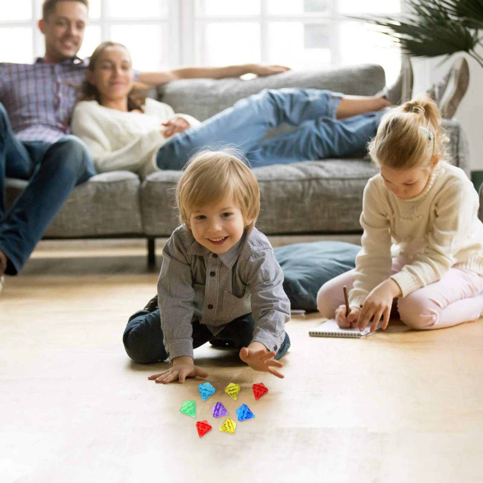 Décorations de fête en diamant, boîte en cristal, coffre au trésor, bijoux, faux bijoux, jouet Cube pour enfant